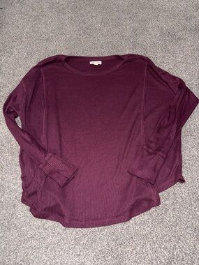 Knox Rose Ribbed Long Sleeve Top Medium Flowy Boho Lightweight